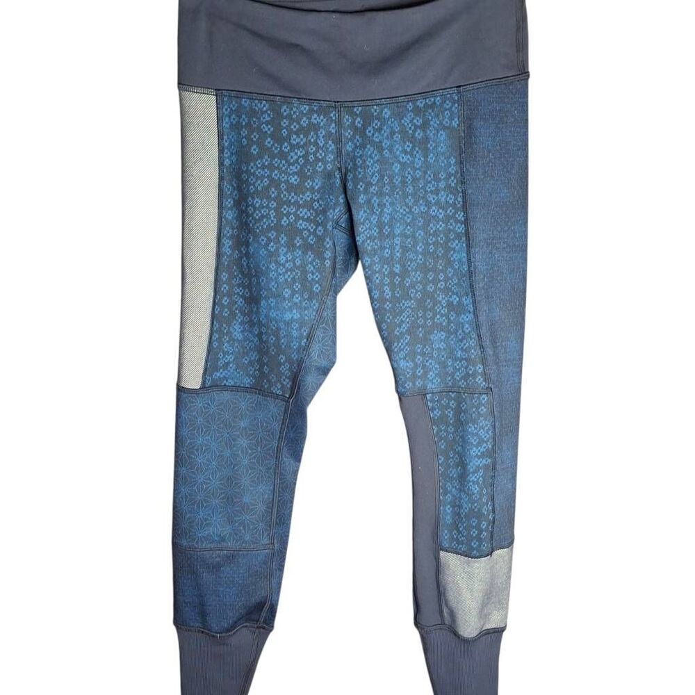 Lululemon Wunder Under Leggings Blue Sashiko Print Full Length 13” Waist